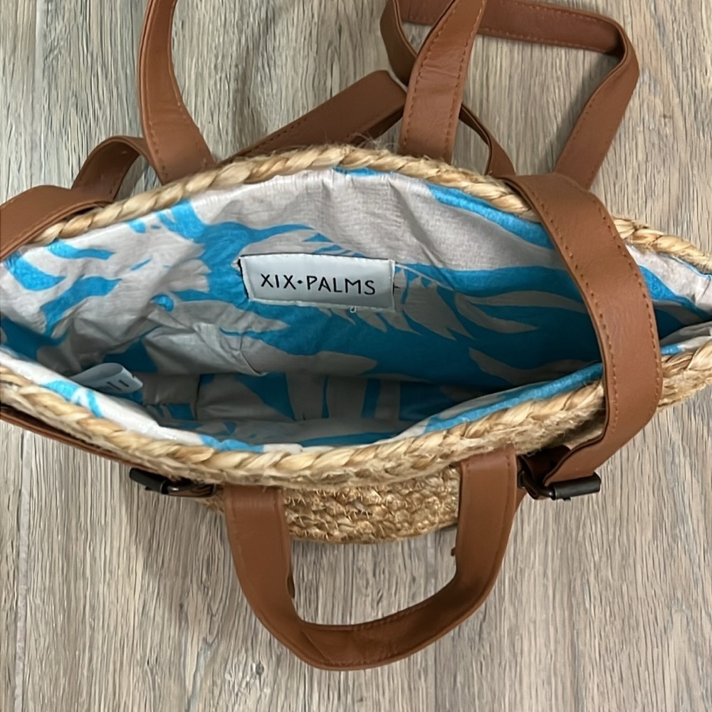 XIX Palms Straw Purse Bag Backpack Insulated Cooler Shorebreak Beach Boho NWOT - Picture 7 of 10